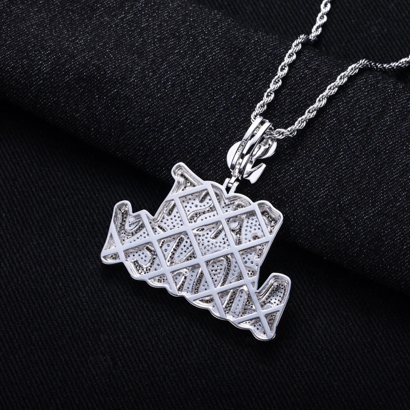 Moissanite Letter Pendant Necklace – 5.89cttw Iced Out Fast Money Design | 14K Gold Plated Hip Hop Bling Jewelry Gifts for Men