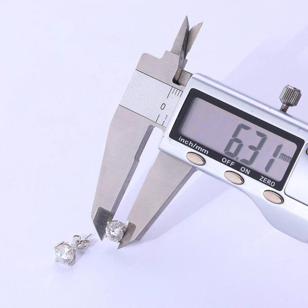 Moissanite Earrings – 4mm 5mm 6mm 8mm VVS Pass Diamond Test Classic Jewelry Gift | 925 Sterling Silver Studs for Women