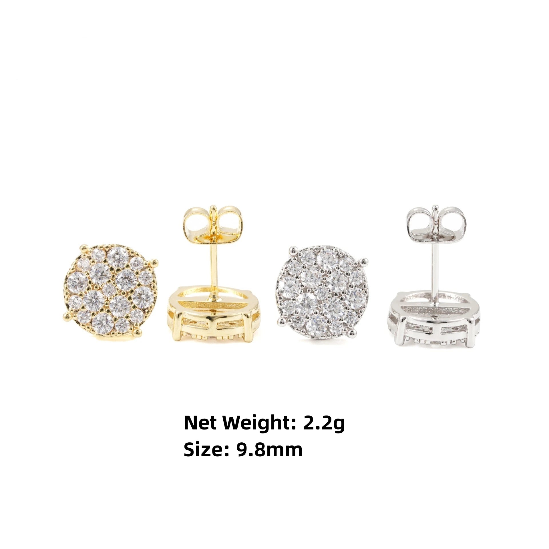 Moissanite Round Stud Earrings – Full D Color with Certificate | S925 Sterling Silver Fine Jewelry Gifts