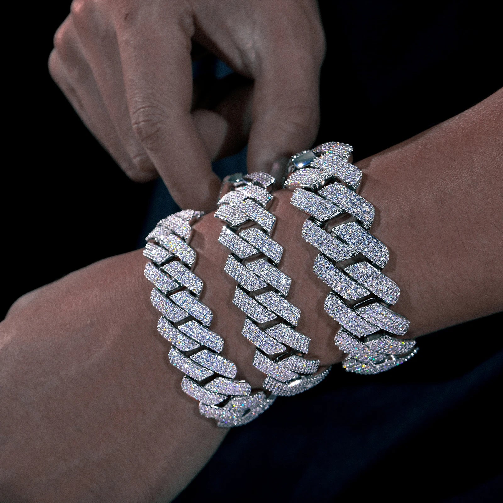 Moissanite Cuban Bracelet – D VVS Full Diamond 6mm–20mm | 925 Sterling Silver Iced Out Hip Hop Jewelry for Men & Women