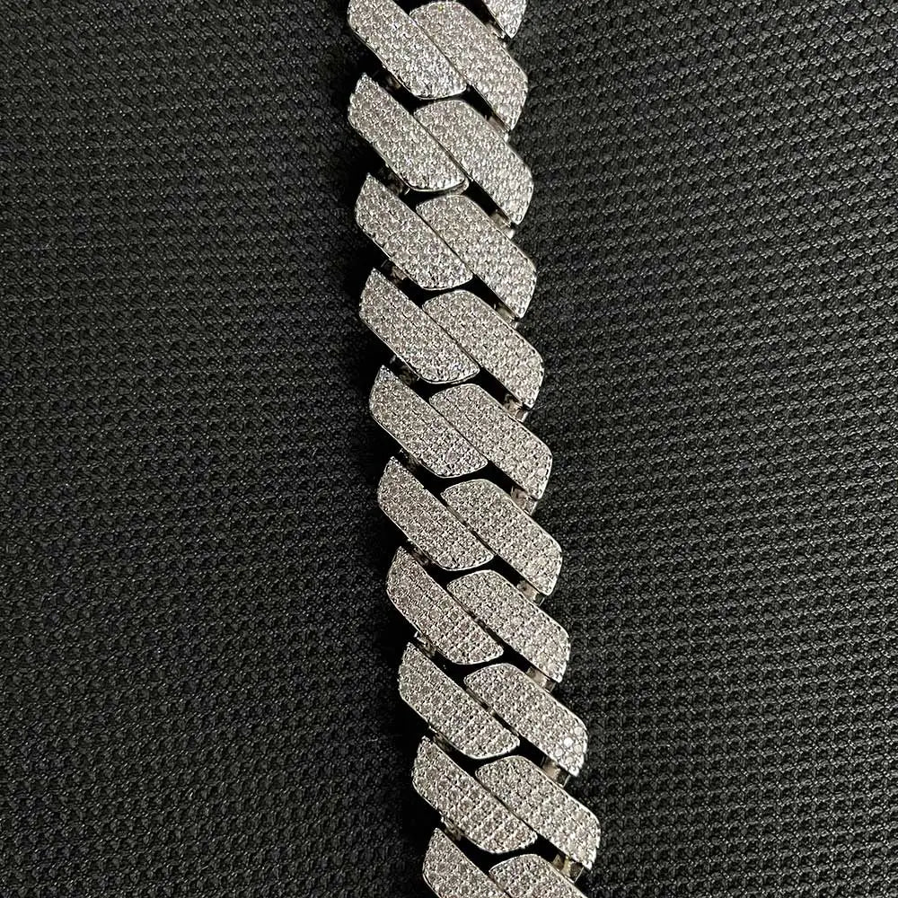 Moissanite Cuban Link Chain Necklace – 25mm Thick Miami Hip Hop VVS | 925 Sterling Silver Jewelry for Men
