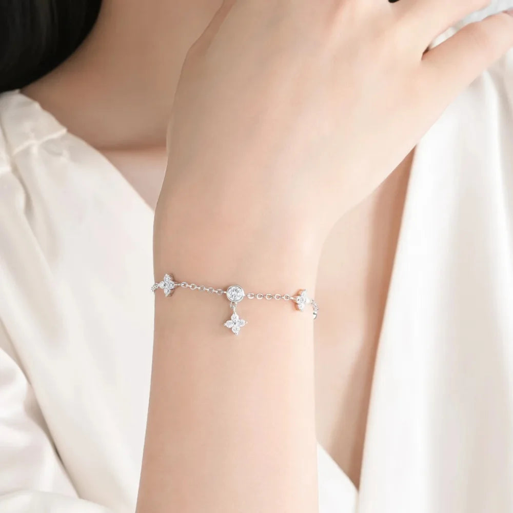 Moissanite Bracelet – 2025 Trend Jewelry Gift | 925 Sterling Silver Bracelet for Women