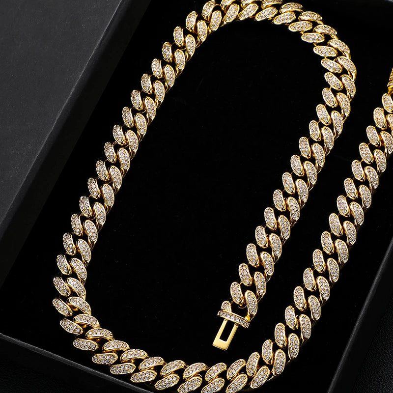 Moissanite Cuban Link Chain Necklace – 12mm Iced Out | 925 Sterling Silver Hip Hop Jewelry for Men & Women