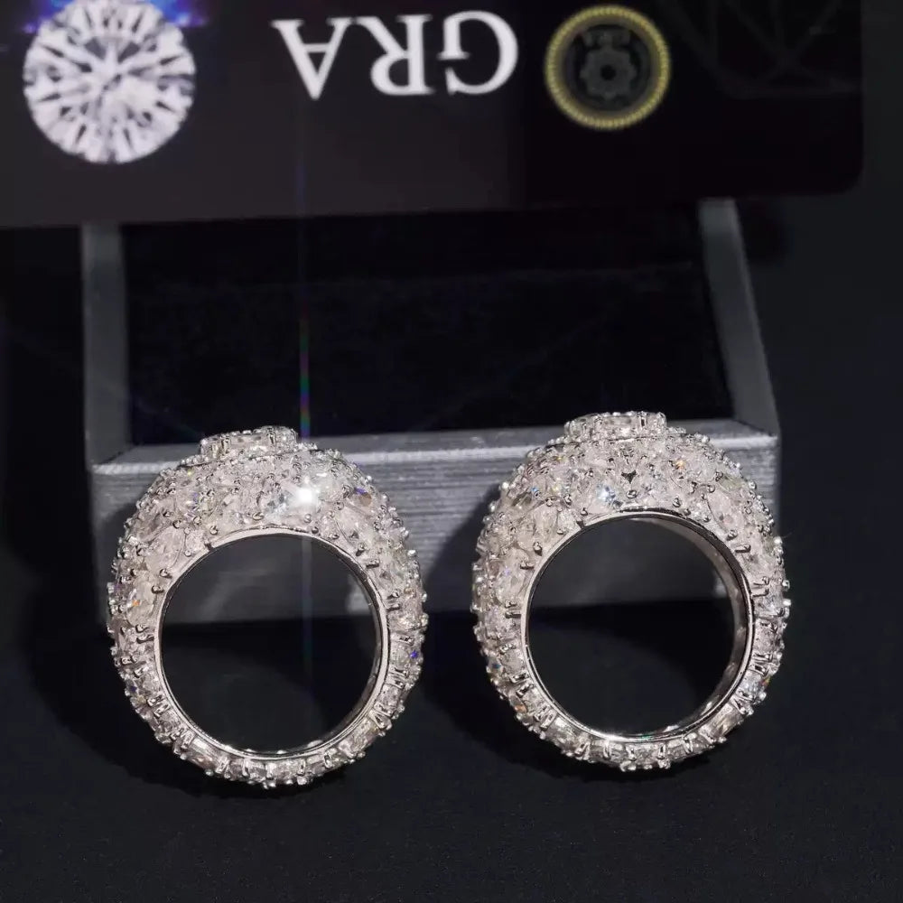 Moissanite Marquise Ring – D Color VVS Iced Out Party Jewelry | 925 Sterling Silver Hip Hop Rock Luxury Ring for Men