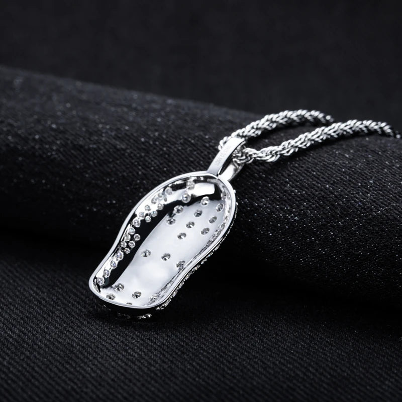 Moissanite Head Pendant Necklace – 1.03cttw Masked Design | 925 Sterling Silver Hip Hop Heavy Metal Jewelry for Men & Women