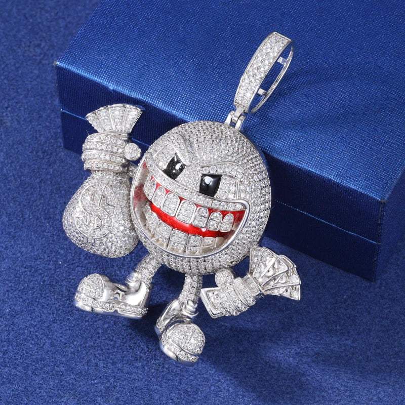 Moissanite Money Bag Pendant – Iced Out Hip Hop Bling | 925 Sterling Silver Jewelry for Men & Women