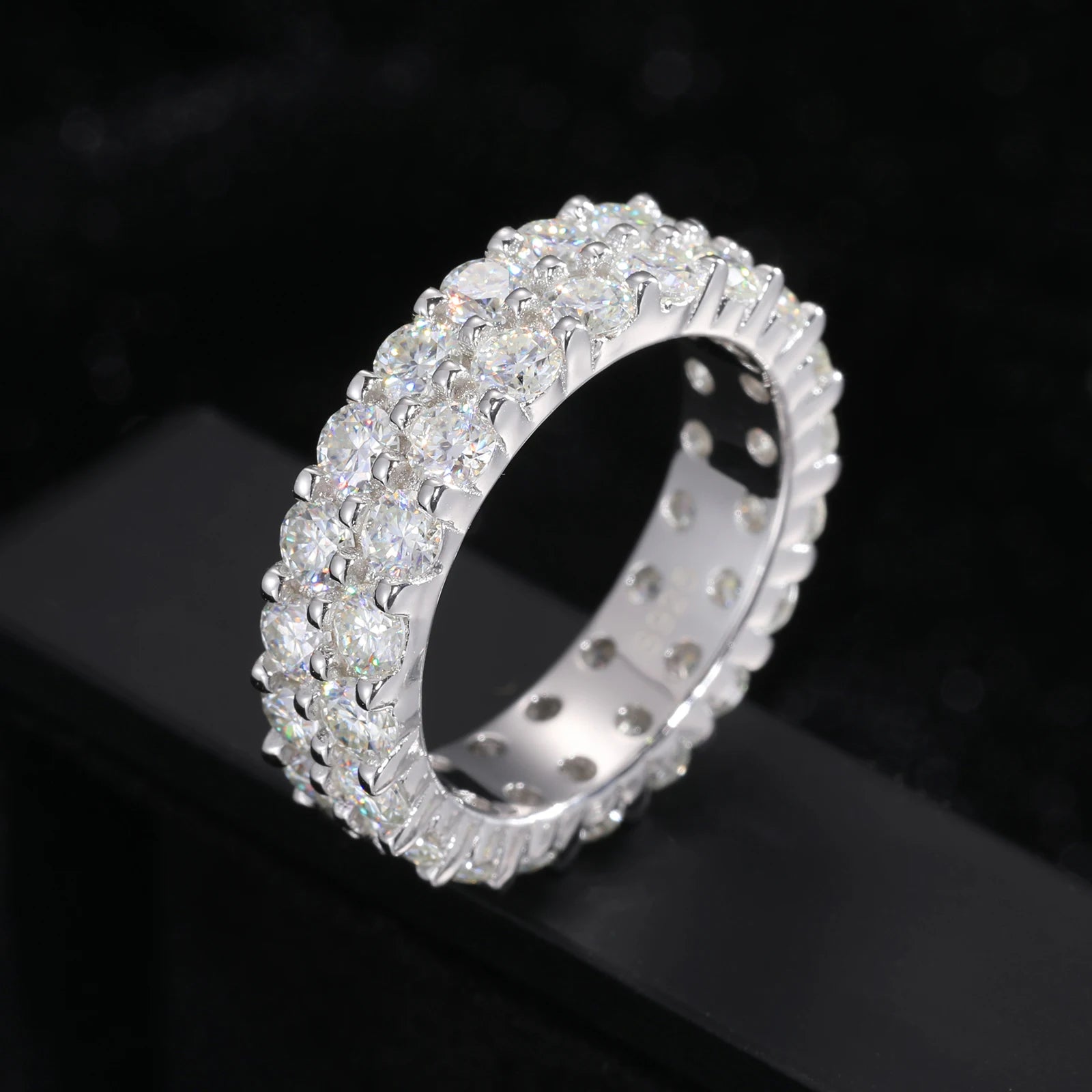 Moissanite Cross Ring – Baguette Iced Out | S925 Sterling Silver Luxury Hip Hop Jewelry for Men & Women