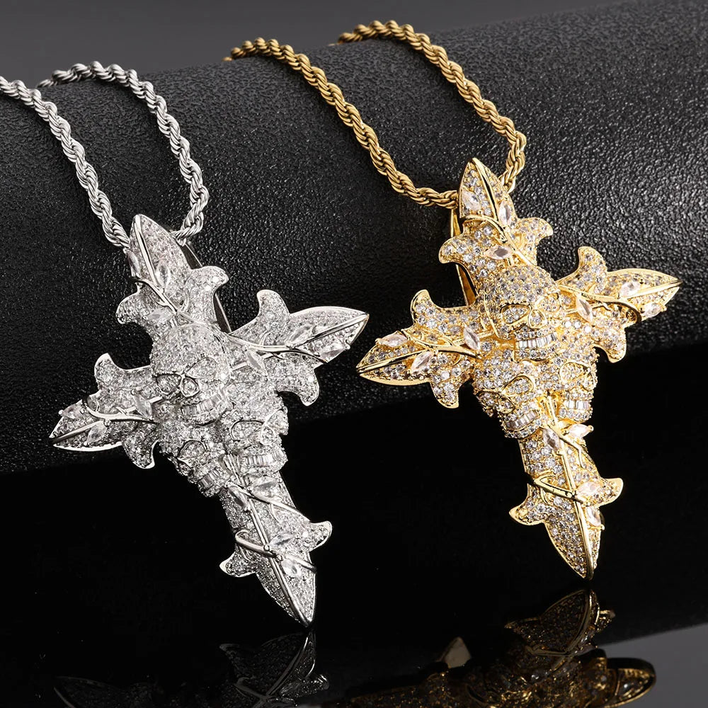 Moissanite Cross Pendant – 2.5" Tall Custom Hip Hop Iced Out VVS Diamond | 925 Sterling Silver Jewelry