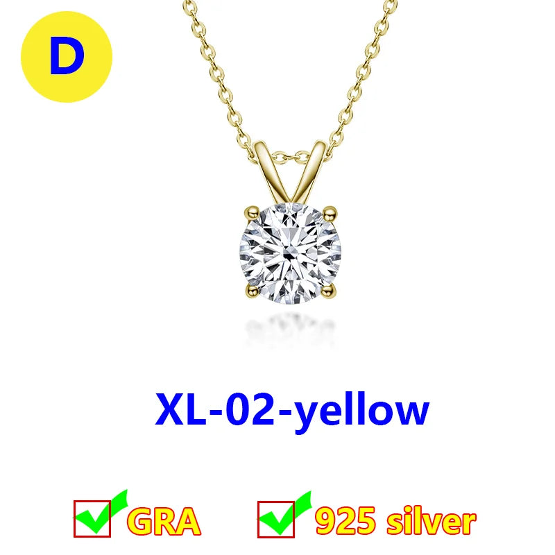 Moissanite Diamond Necklace – Classic Simple Premium Clavicle Chain | 925 Sterling Silver Jewelry for Women