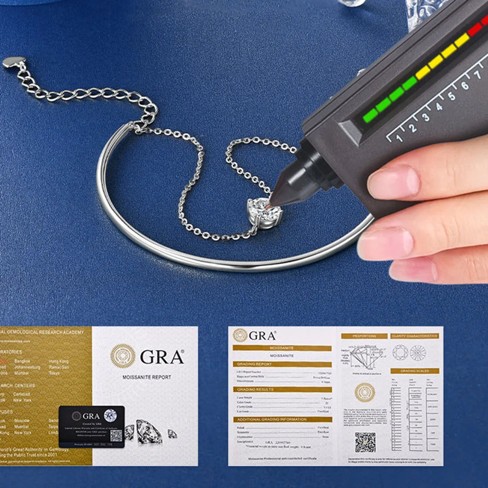 Moissanite Diamond Bracelet – D Color Real Gemstones | 925 Sterling Silver Fine Jewelry for Men & Women