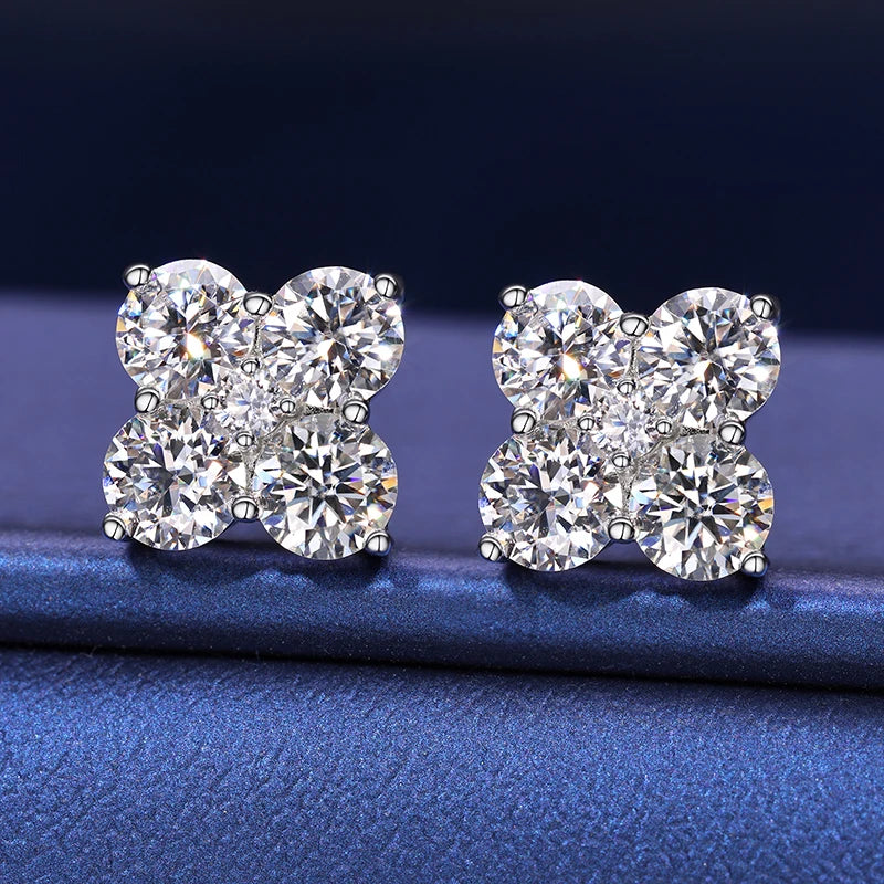 Moissanite Stud Earrings – 2.48ctw Screw Back | 925 Sterling Silver Fine Jewelry for Men & Women