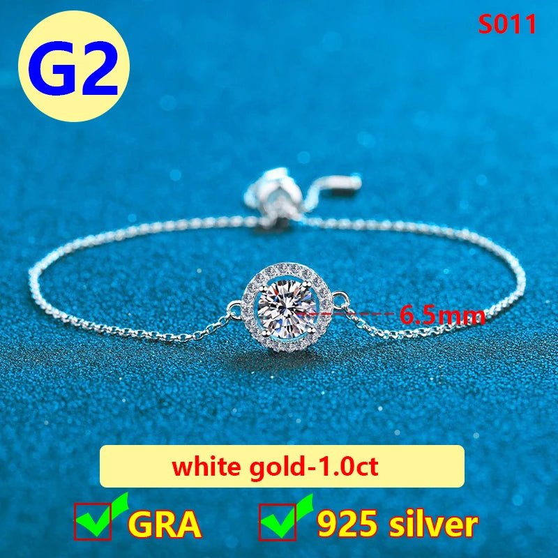 Moissanite Bracelet – Elegant Flower Wedding Jewelry Gift | 925 Sterling Silver Diamond Bracelet for Women