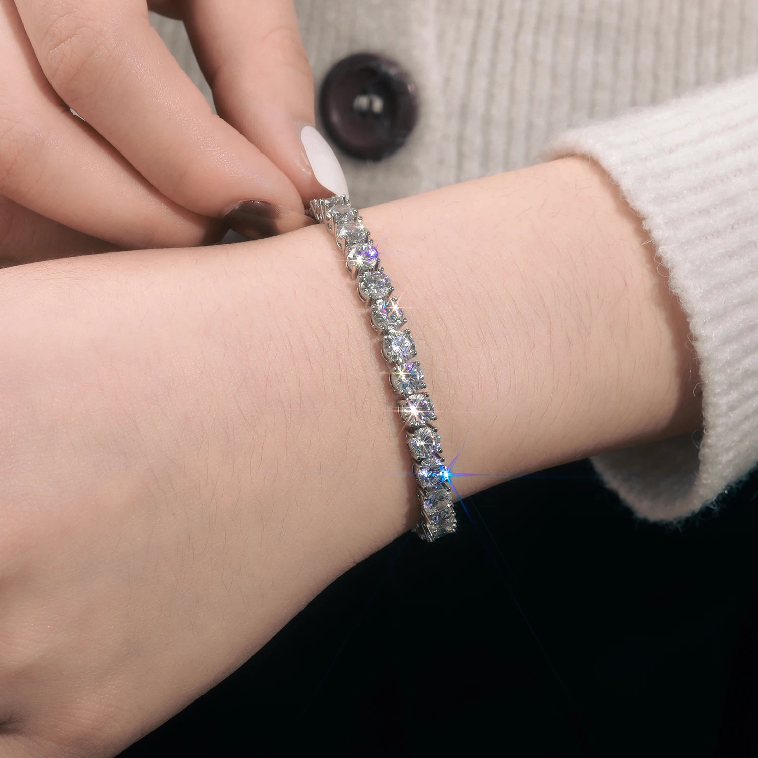 Moissanite Tennis Bracelet – D VVS | S925 Sterling Silver Fine Jewelry for Men & Women