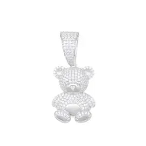 Moissanite Bear Pendant Necklace – Lovely Animal Design | Fashion Jewelry Gift for Women & Men Birthday Party Anniversary