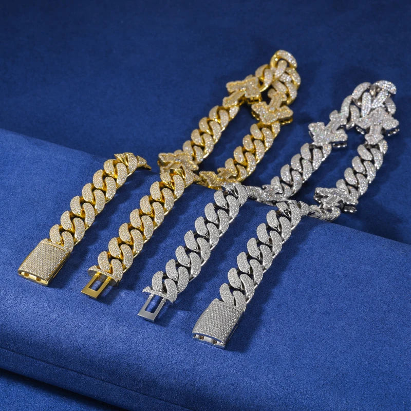 Moissanite Cross Necklace – VVS Iced Out Cuban Link | S925 Sterling Silver Hip Hop Jewelry for Men & Women