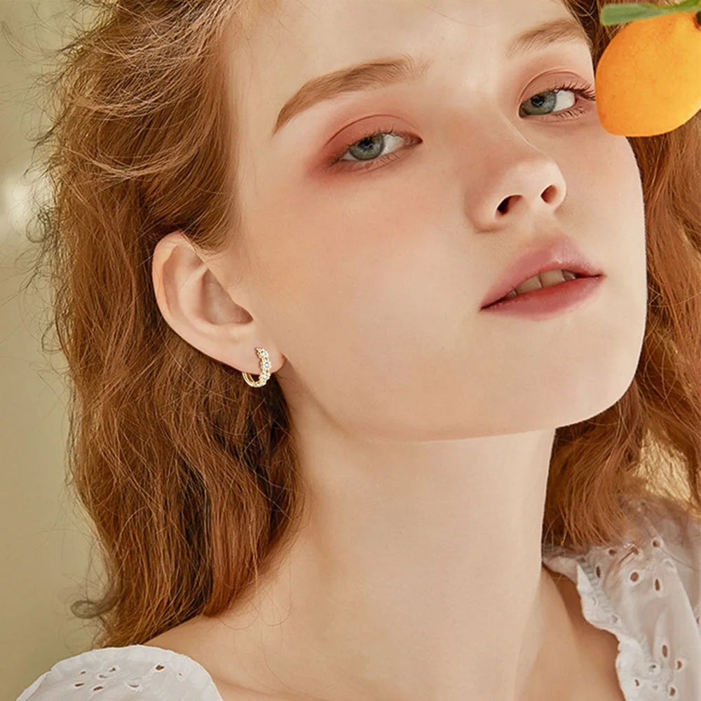 Moissanite Flower Hoop Earrings – GRA Certified Fine Jewelry Gifts | 925 Sterling Silver Earrings for Women