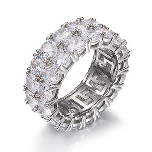 Moissanite Cross Ring – Baguette Iced Out | S925 Sterling Silver Luxury Hip Hop Jewelry for Men & Women