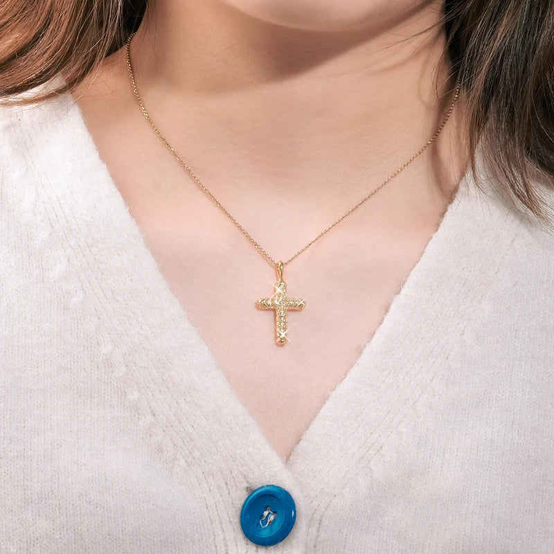 Moissanite Cross Pendant Necklace – Pass Diamond Test | 925 Sterling Silver Fine Jewelry for Men & Women
