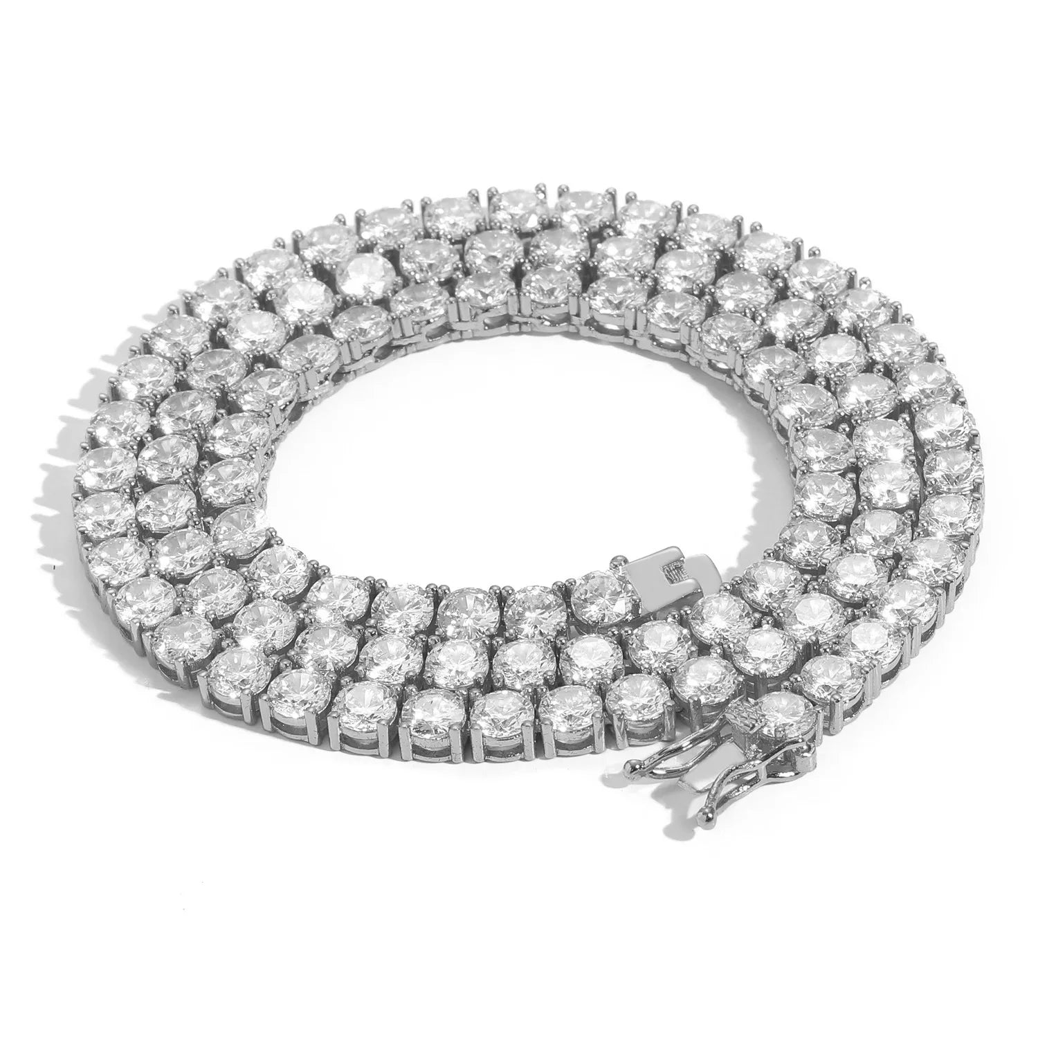 Moissanite Tennis Chain & Bracelet – 4mm 5mm Rose Yellow Moissanite | Stainless Steel Jewelry for Women & Men