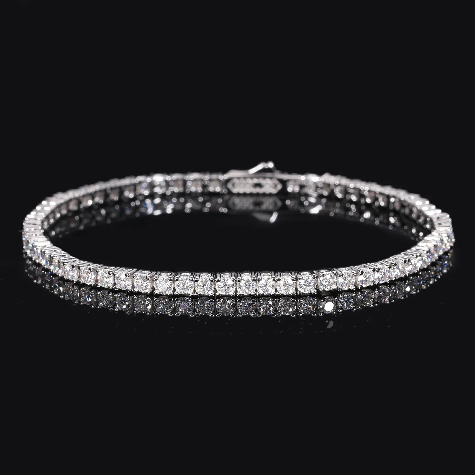 Moissanite Tennis Chain Necklace – Iced Out Diamond 2mm 3mm 4mm 5mm | 925 Sterling Silver Gold Plated Jewelry