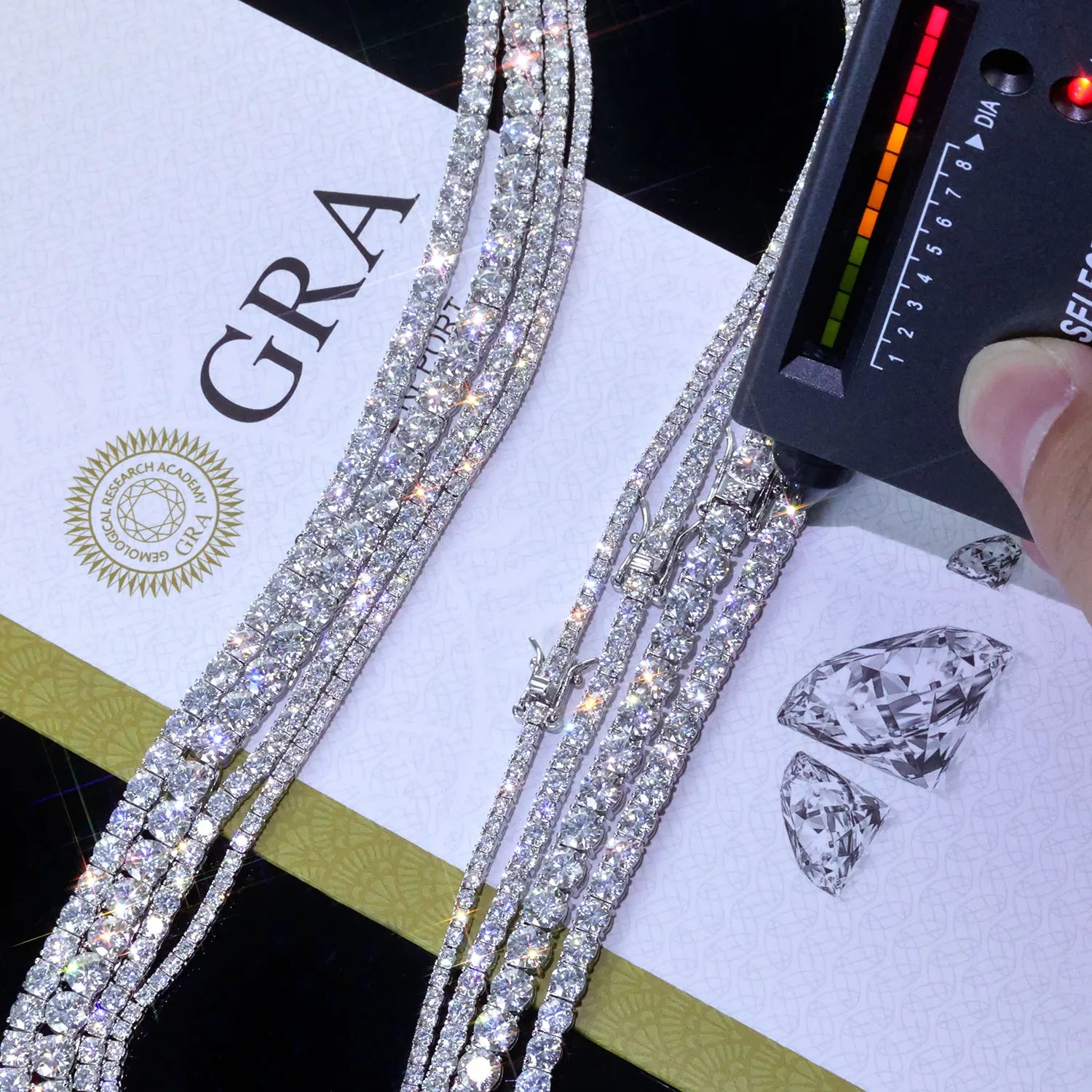 Moissanite Tennis Bracelet – 2mm 3mm 4mm 5mm VVS Iced Out Pass Diamond Test with GRA | 925 Sterling Silver Tennis Chain Jewelry