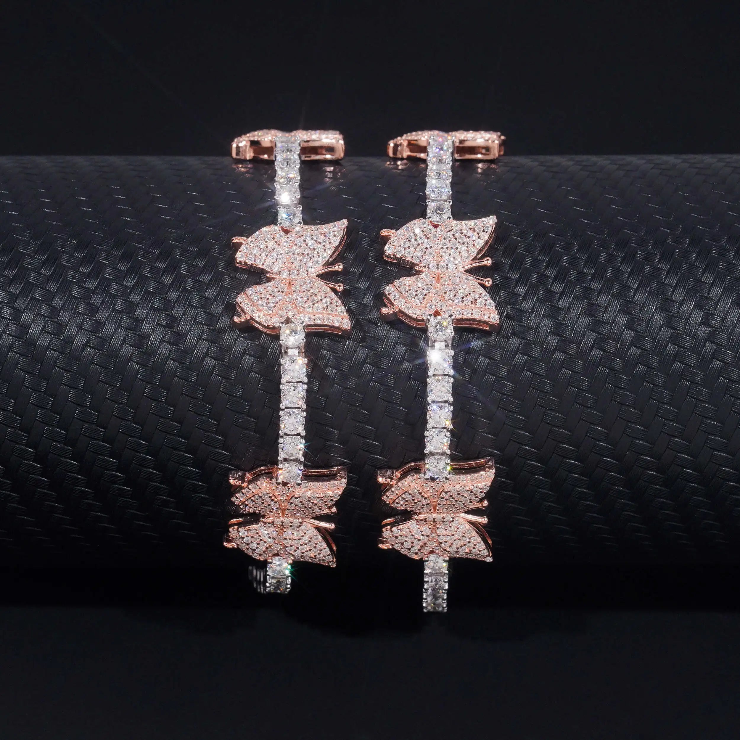 Moissanite Butterfly Tennis Bracelet – VVS Hip Hop Design | 925 Sterling Silver Jewelry
