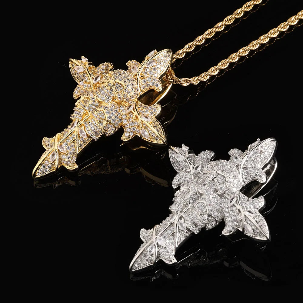 Moissanite Cross Pendant – 2.5" Tall Custom Hip Hop Iced Out VVS Diamond | 925 Sterling Silver Jewelry