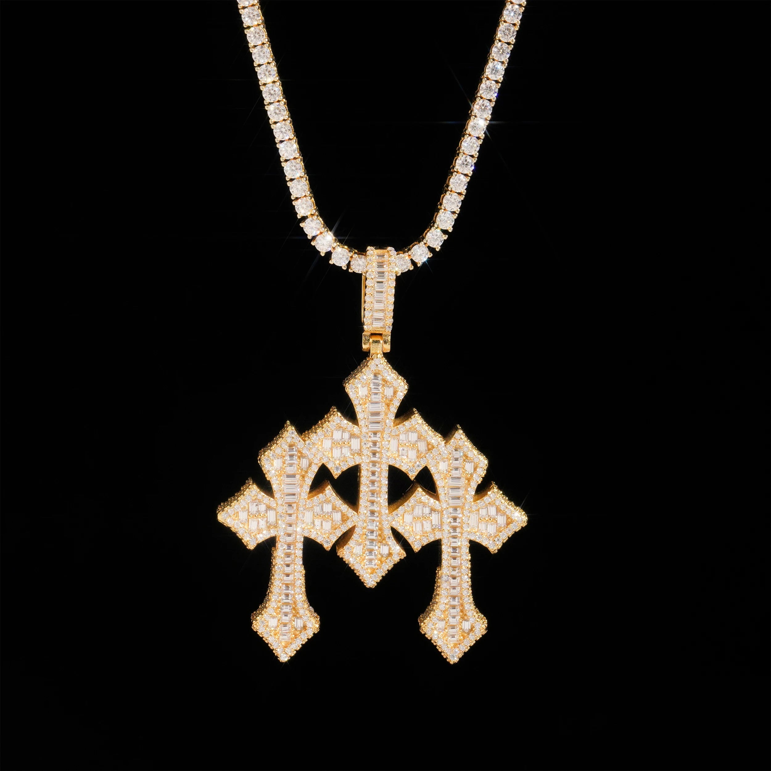 Moissanite Oversized Cross Pendant – GRA Certified | 925 Sterling Silver Fits 8mm Tennis Chain Hip Hop Jewelry