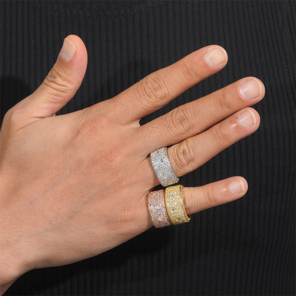 Moissanite Diamond Ring – Round Cut GRA Certified | 925 Sterling Silver Hip Hop Rock Engagement & Anniversary Fine Jewelry