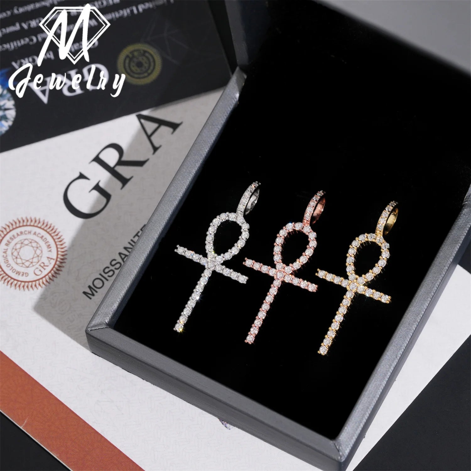 Moissanite Cross Pendant – Iced Out Diamond Hip Hop Jewelry | 925 Sterling Silver New Arrivals Bulk Stock Pendants Set