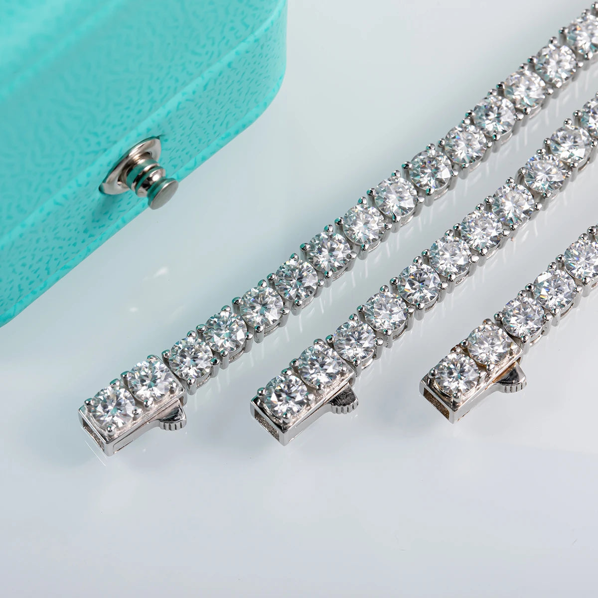 Moissanite Tennis Necklace – 4mm D Color Diamond 18K Gold Plated | 925 Sterling Silver Custom Jewelry Wholesale