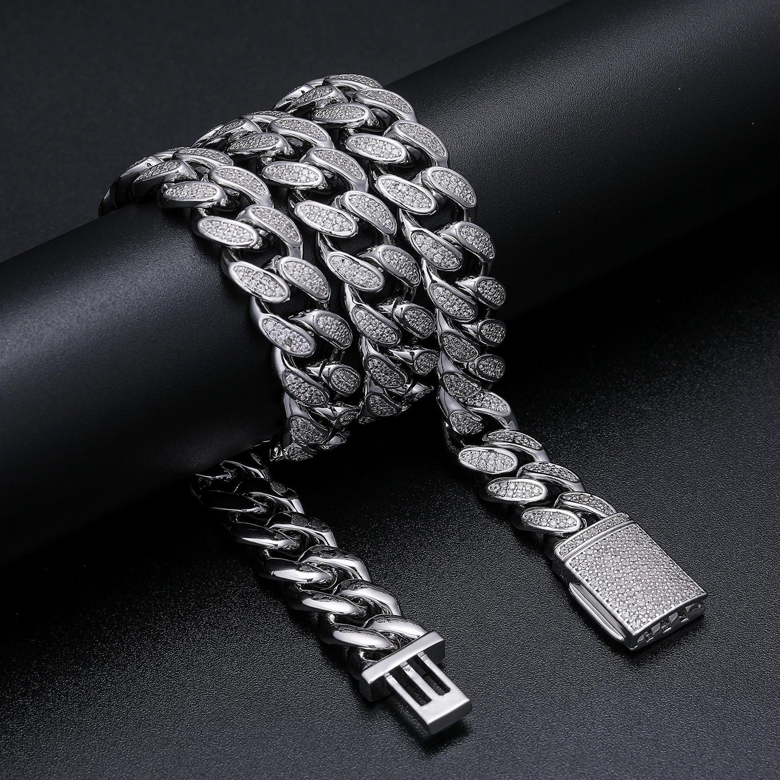 Moissanite Cuban Link Chain Necklace – 12mm Iced Out | 925 Sterling Silver Hip Hop Jewelry for Men & Women