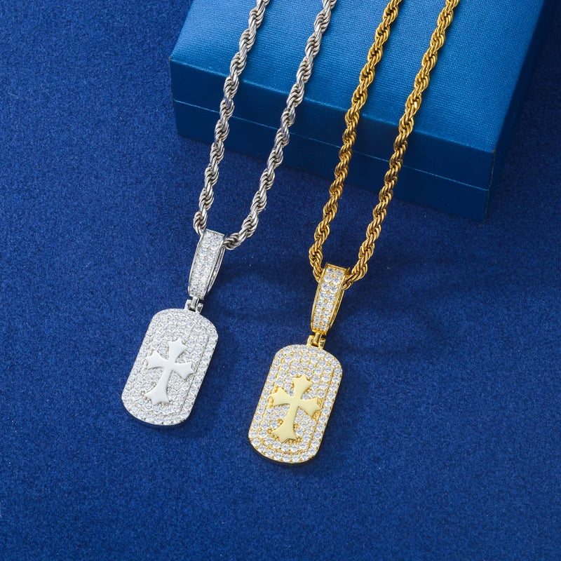 Moissanite Cross Pendant Necklace – Iced Out Bling | 925 Sterling Silver Charm Jewelry for Men & Women