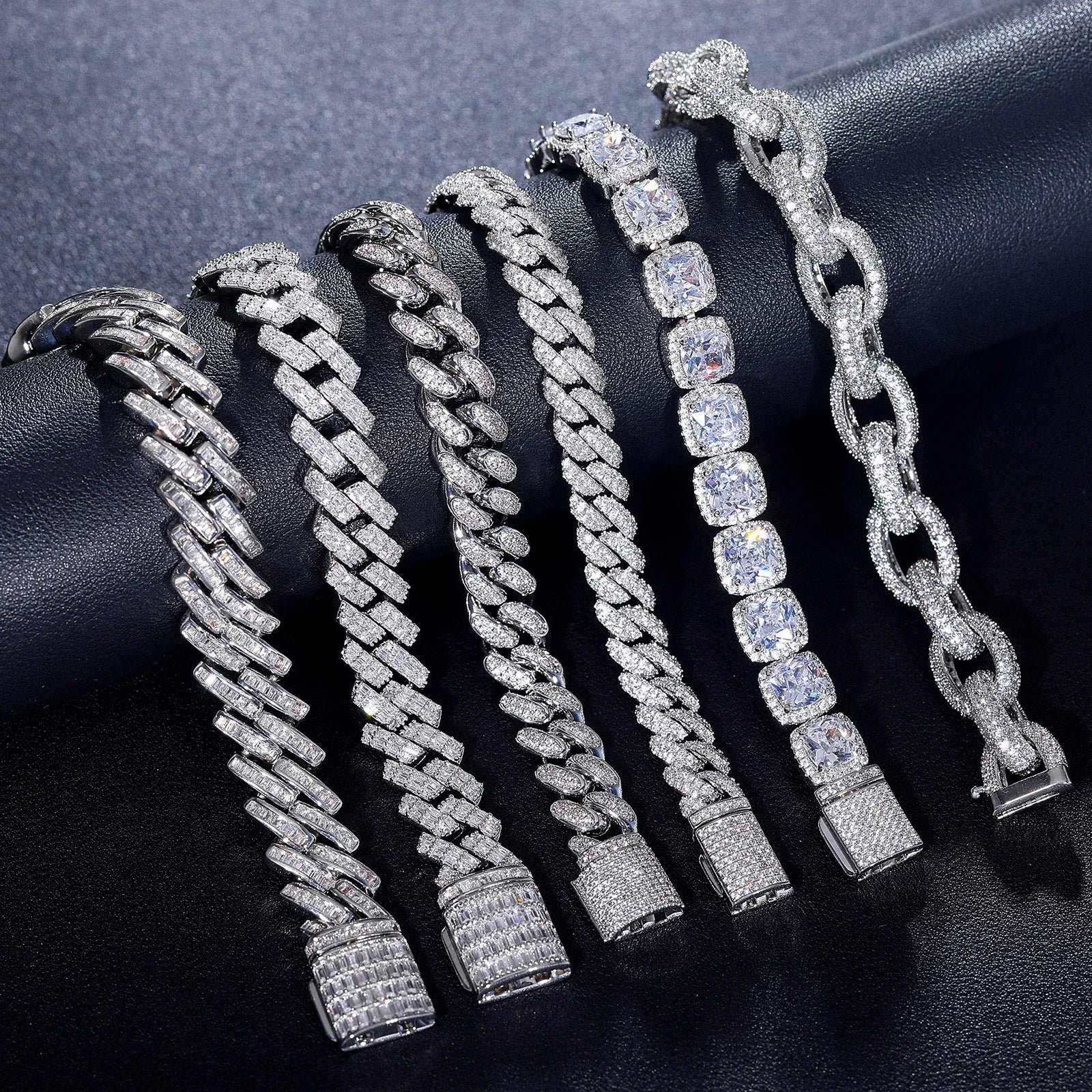 Moissanite Cuban Bracelet – D VVS Full Diamond 6mm–20mm | 925 Sterling Silver Iced Out Hip Hop Jewelry for Men & Women