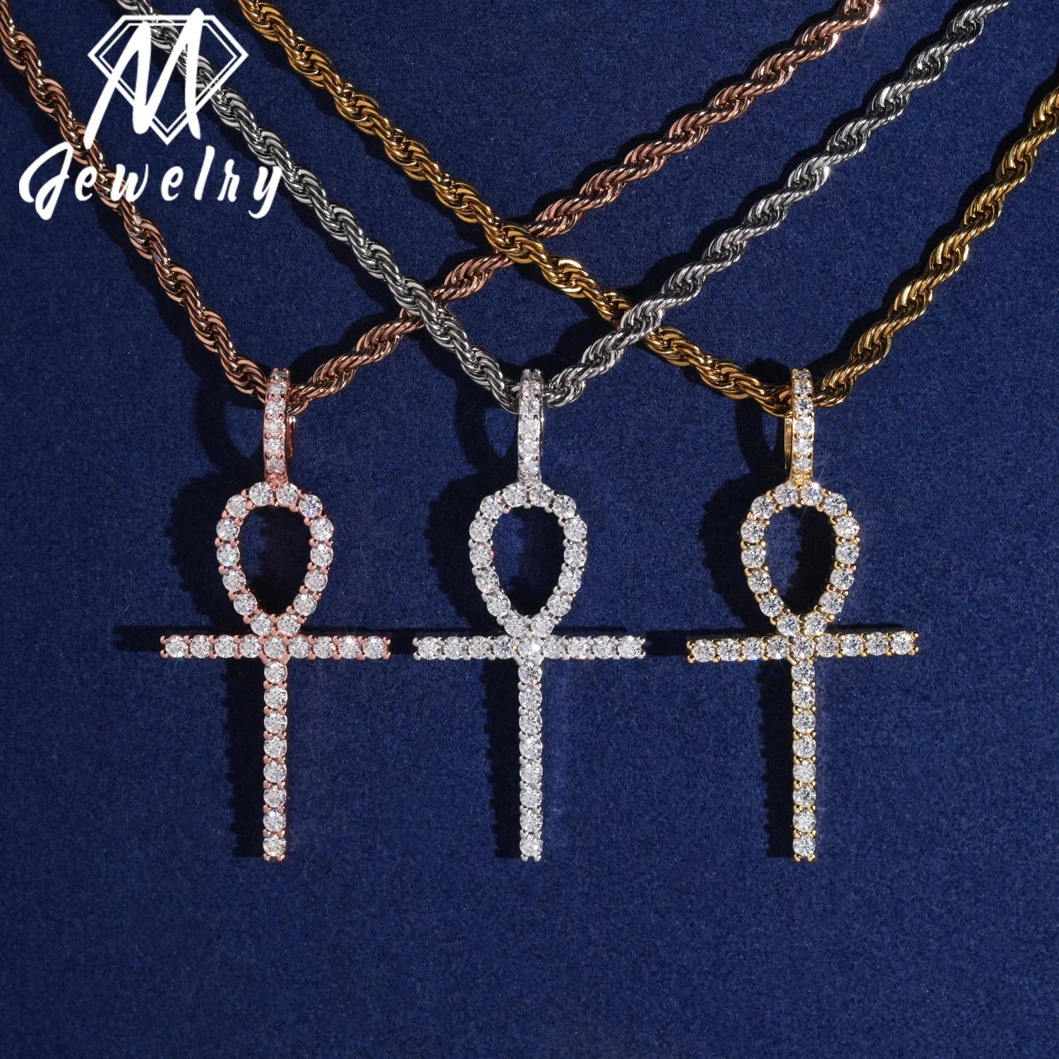 Moissanite Cross Pendant – Iced Out Diamond Hip Hop Jewelry | 925 Sterling Silver New Arrivals Bulk Stock Pendants Set