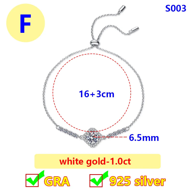 Moissanite Bracelet – Elegant Flower Wedding Jewelry Gift | 925 Sterling Silver Diamond Bracelet for Women