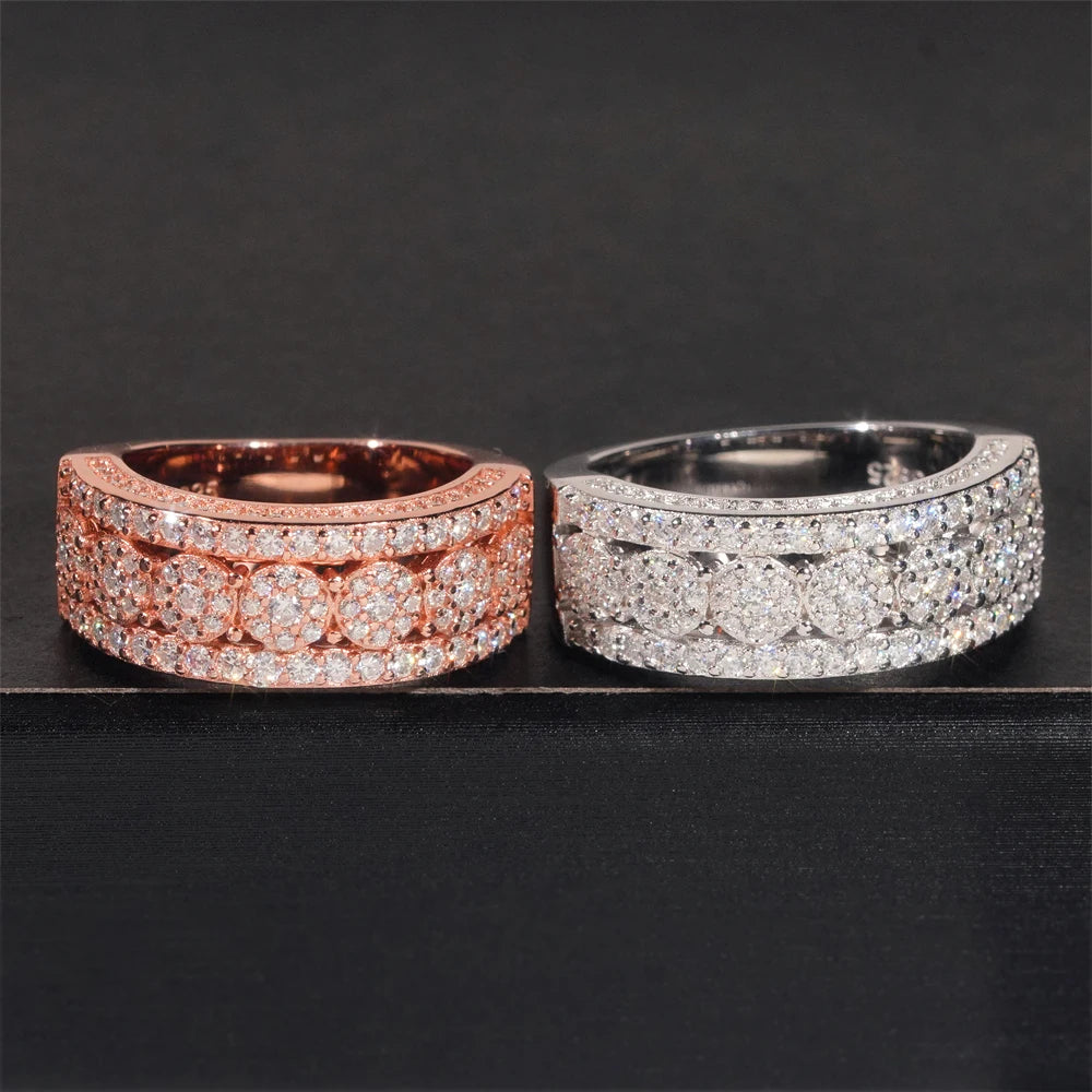 Moissanite Ring – VVS Iced Out Hip Hop Custom Design | 925 Sterling Silver Luxury Fine Jewelry