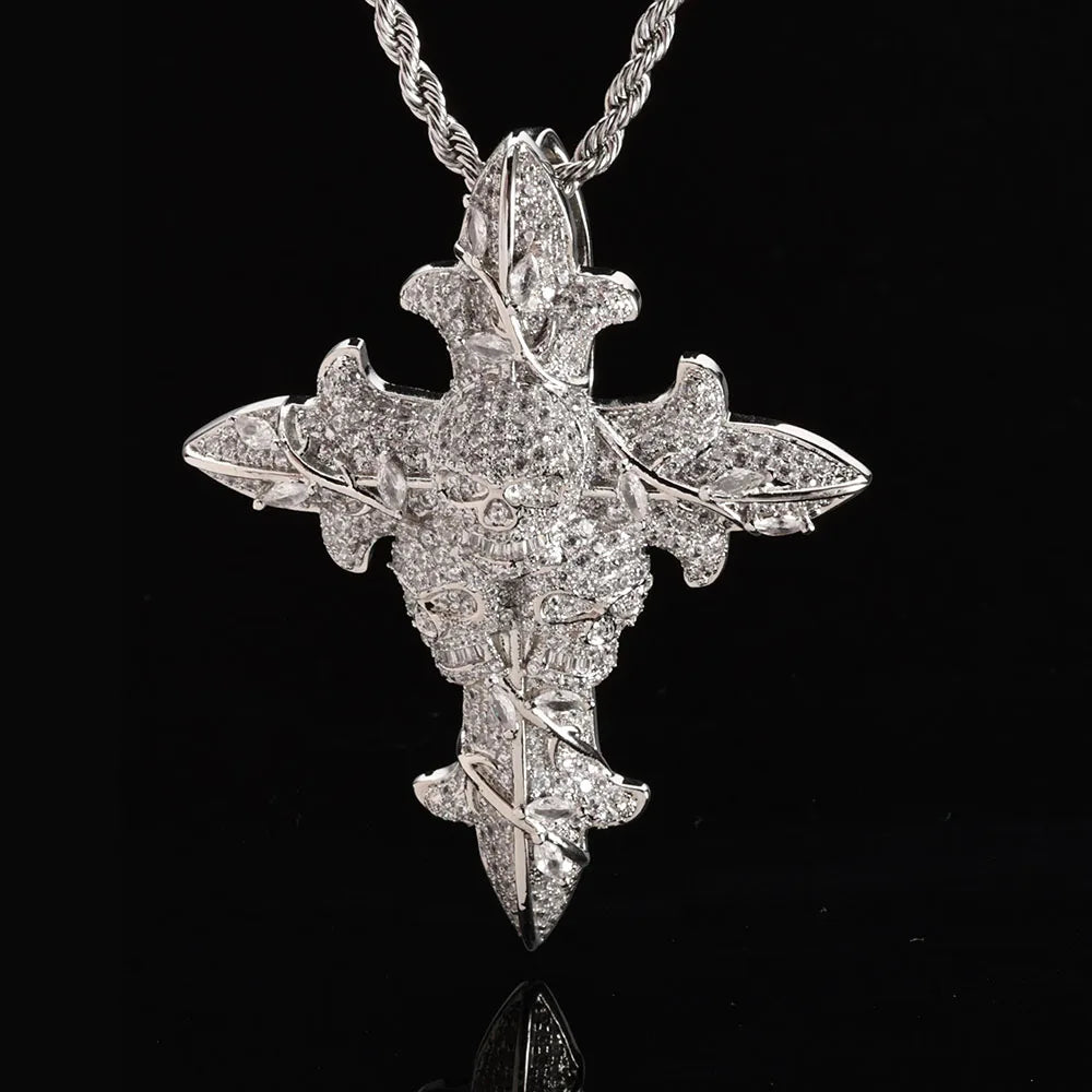 Moissanite Cross Pendant – 2.5" Tall Custom Hip Hop Iced Out VVS Diamond | 925 Sterling Silver Jewelry