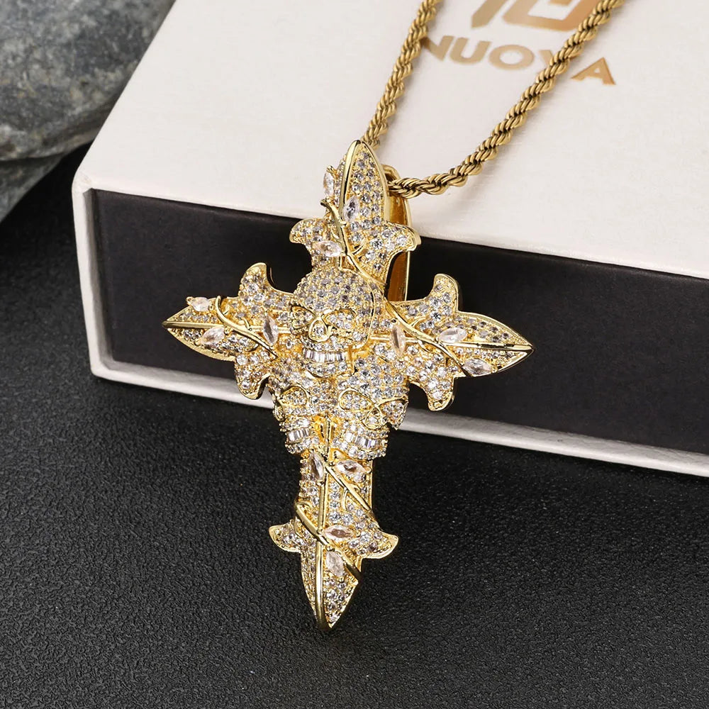 Moissanite Cross Pendant – 2.5" Tall Custom Hip Hop Iced Out VVS Diamond | 925 Sterling Silver Jewelry