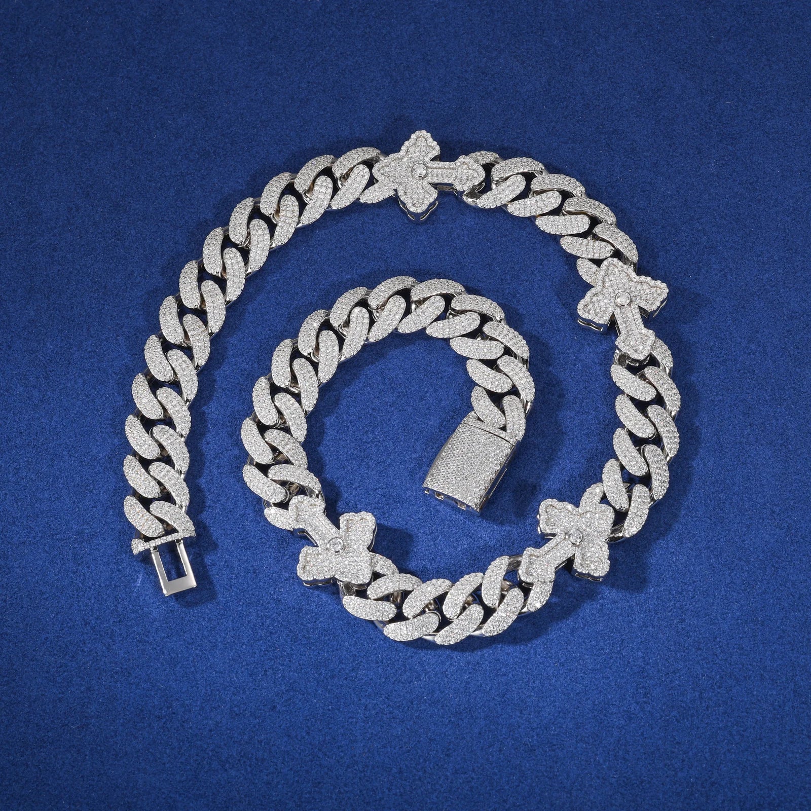 Moissanite Cross Necklace – VVS Iced Out Cuban Link | S925 Sterling Silver Hip Hop Jewelry for Men & Women