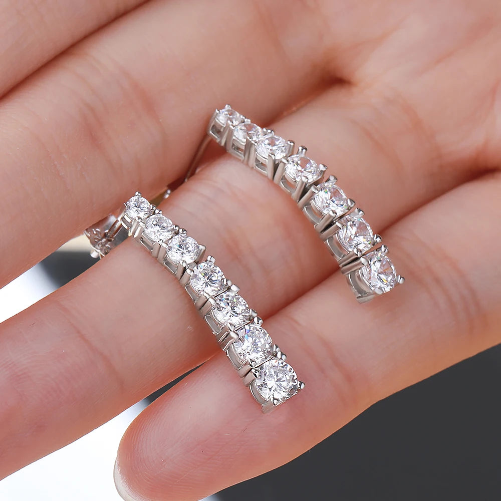 Moissanite Drop Earrings – 2.8CT Tassel Dangle Bridal Wedding Jewelry | 925 Sterling Silver Earrings for Women