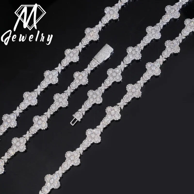 Moissanite Cuban Bracelet – 13mm VVS Iced Out Chain | 925 Sterling Silver Hip Hop Pass Diamond Tester Jewelry