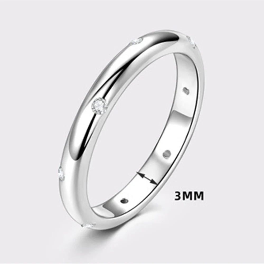 Moissanite Eternity Band Ring – D Color VVS Wedding & Engagement Ring | 925 Sterling Silver Solid Band for Women