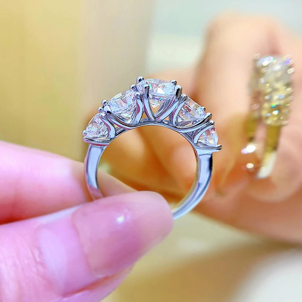 Moissanite Eternity Band Ring – D Color VVS Wedding & Engagement Ring | 925 Sterling Silver Solid Band for Women