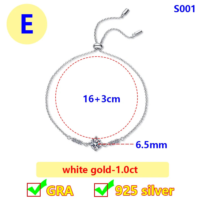 Moissanite Bracelet – Elegant Flower Wedding Jewelry Gift | 925 Sterling Silver Diamond Bracelet for Women