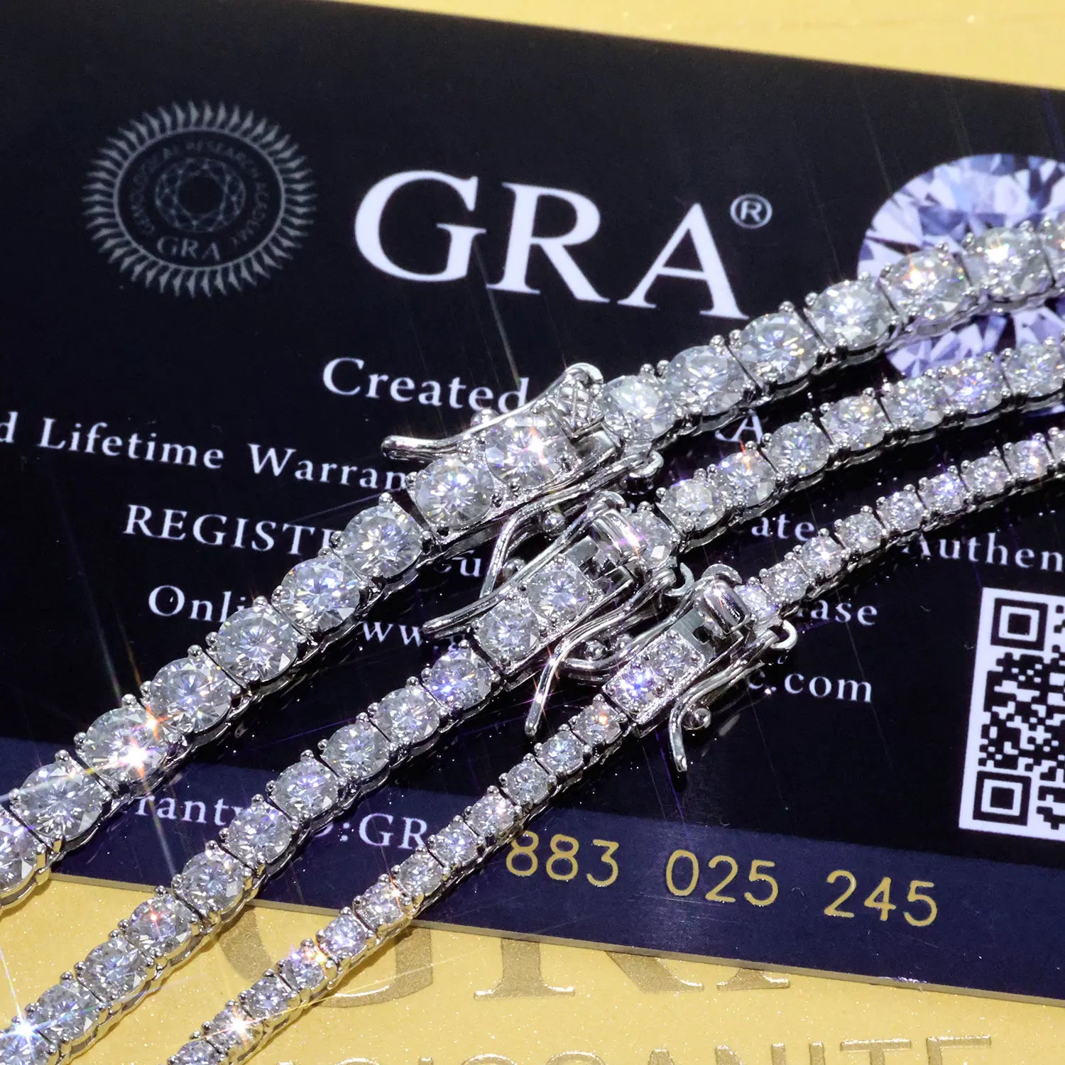 Moissanite Tennis Bracelet – 2mm 3mm 4mm 5mm VVS Iced Out Pass Diamond Test with GRA | 925 Sterling Silver Tennis Chain Jewelry