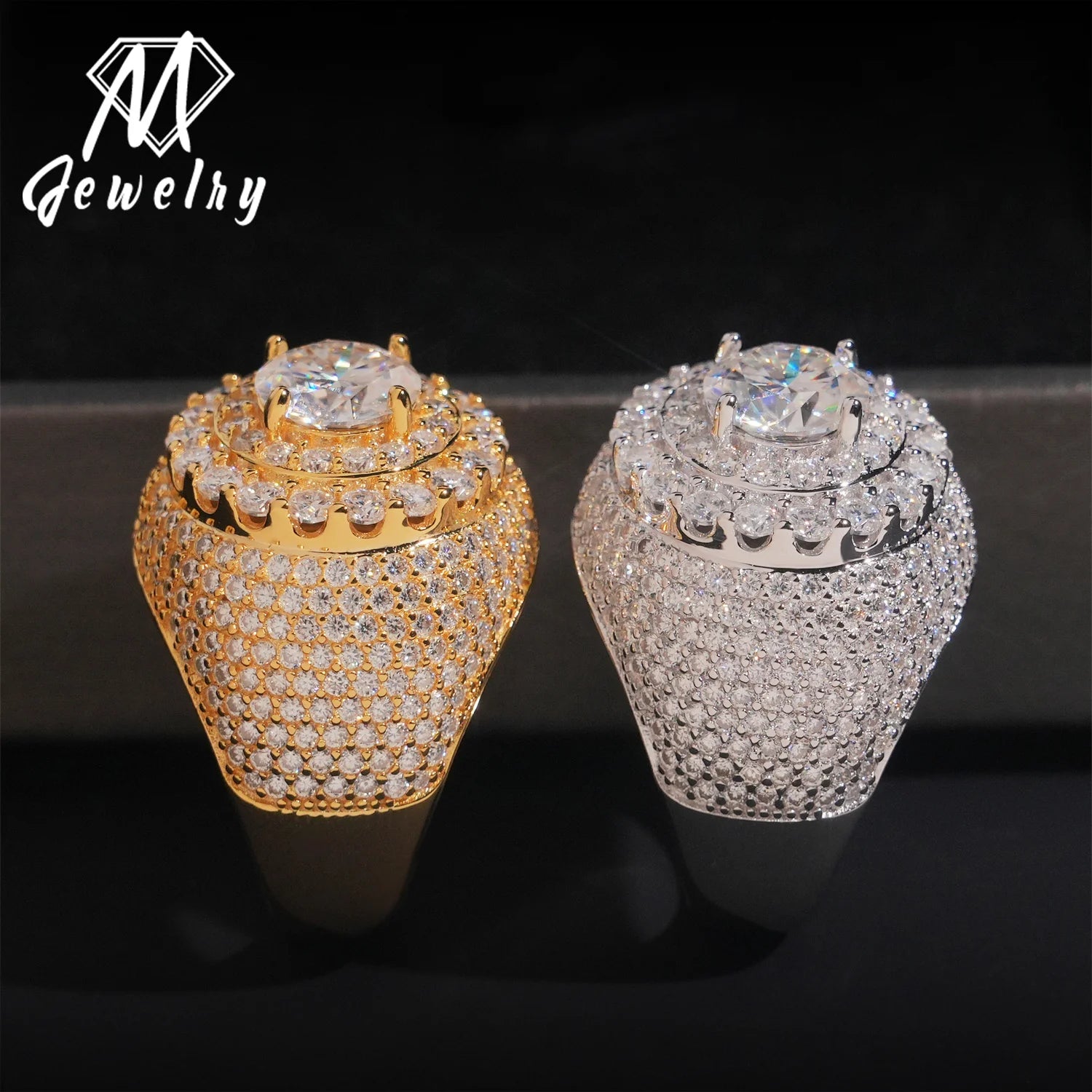 Moissanite Ring – Hip Hop Iced Out Diamond Pass Tester | 925 Sterling Silver Fine Jewelry for Men