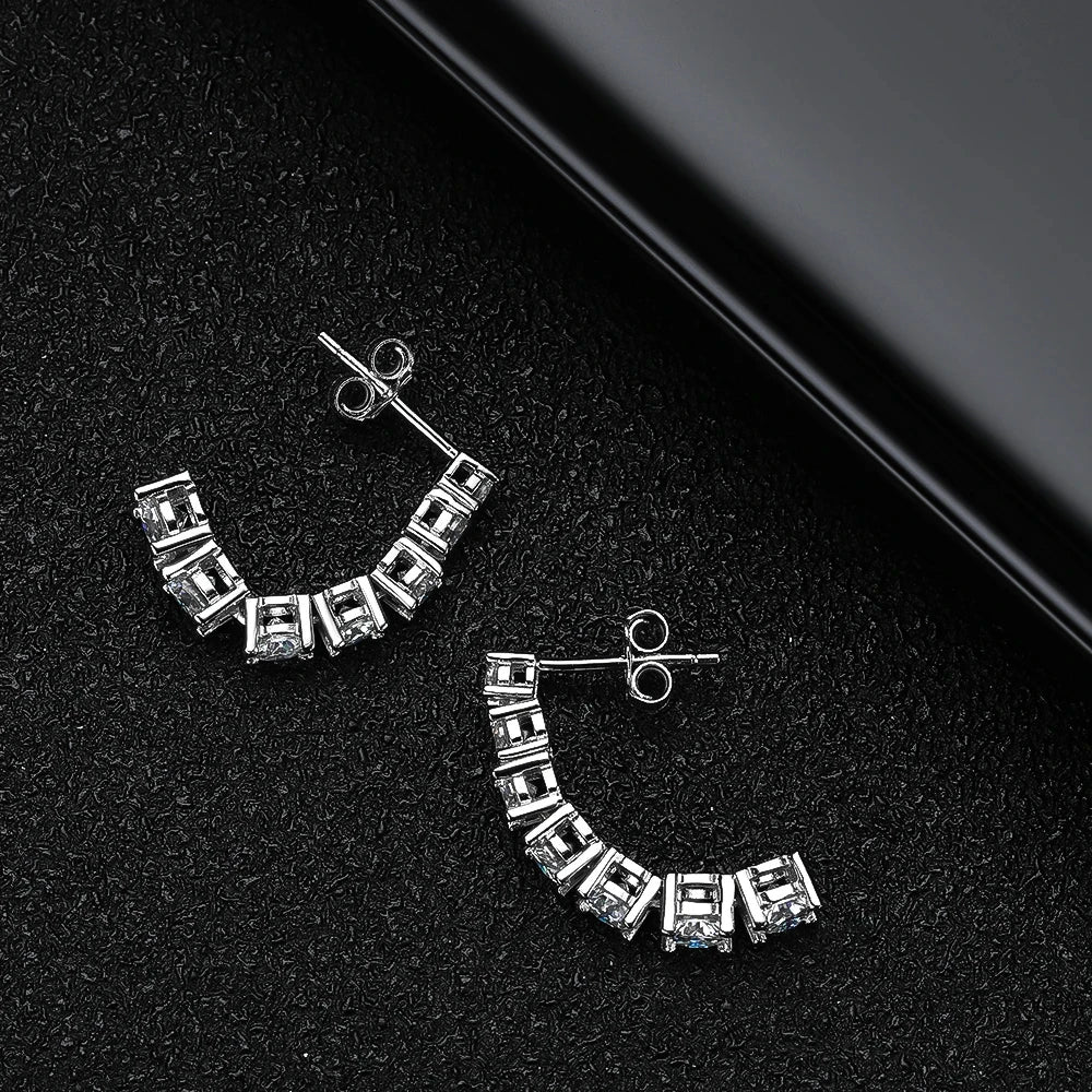 Moissanite Drop Earrings – 4CTW 3mm Double Row Long Tassel Dangle Earrings | 925 Sterling Silver Jewelry for Women