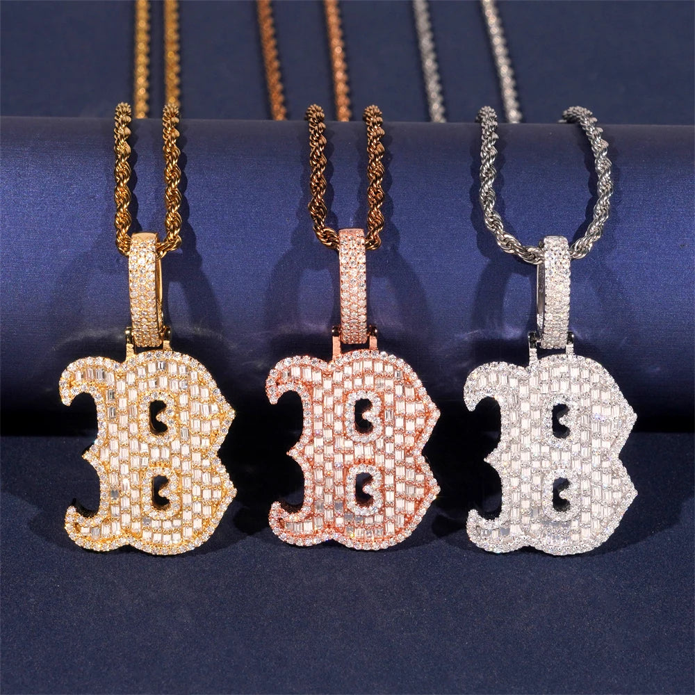 Moissanite Letter Pendant – Hip Hop Design with GRA Certificate | 925 Sterling Silver Fits 10mm Tennis Chain