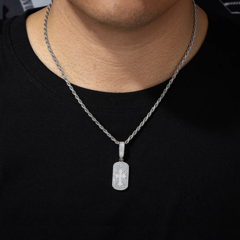 Moissanite Cross Pendant Necklace – Iced Out Bling | 925 Sterling Silver Charm Jewelry for Men & Women